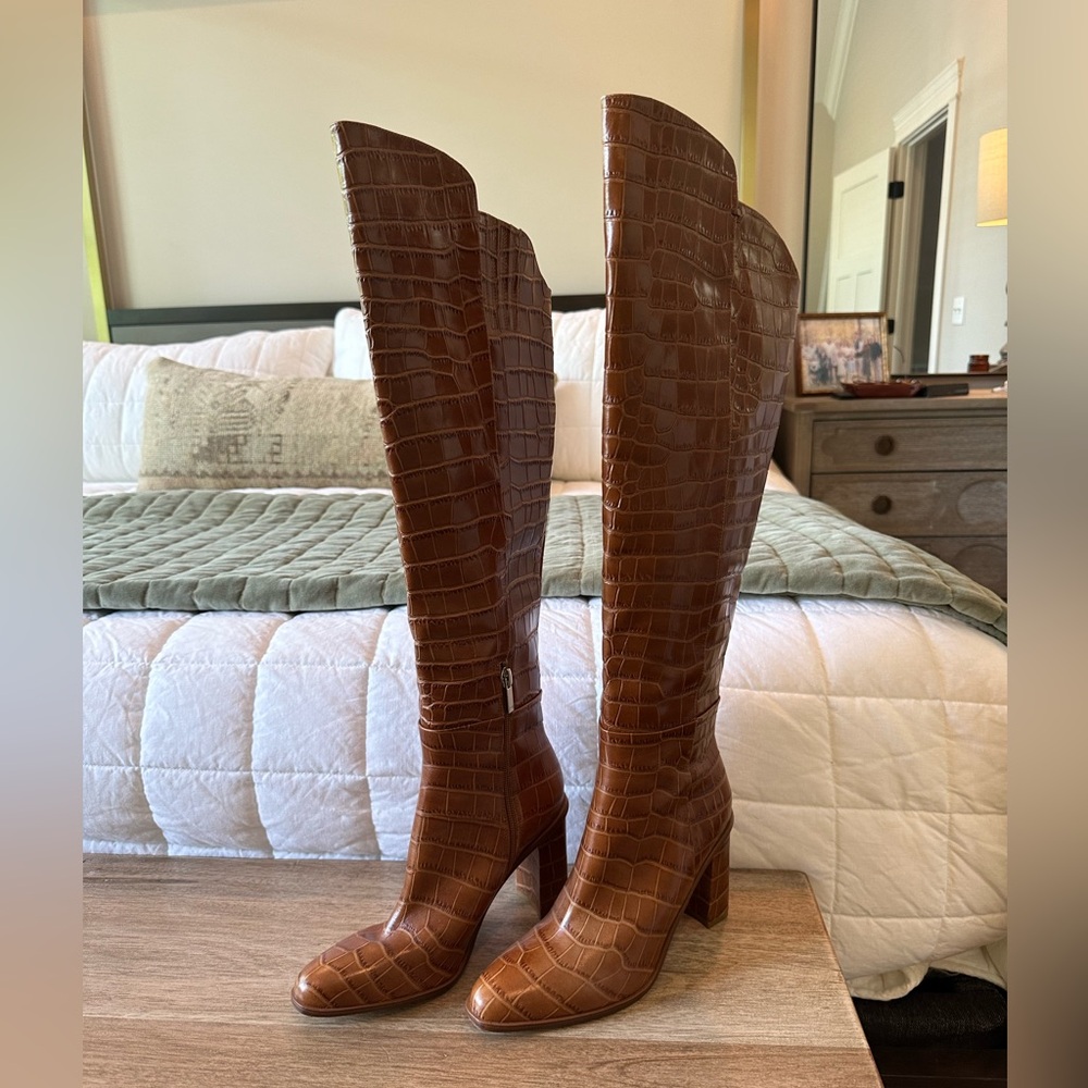 Marc Fisher Ltd Unella brown Leather Knee High boot Womens size 6.5 ($375)